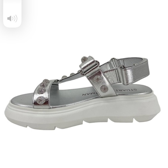 Stuart Weitzman Crystal Ball Embellished Sandals in Silver Size 9 - Picture 12 of 12